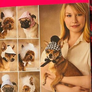 Vintage Simplicity 2740 Small Dog Hats Rare Find  UNCUT
